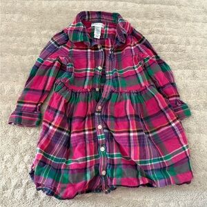 Ralph Lauren Plaid Button-Up Shirt Dress 12-18 months